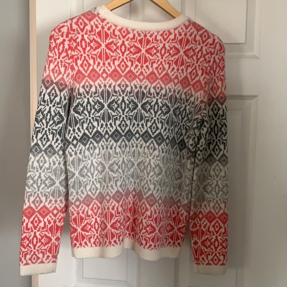 Talbots size small petite patterned lambs wool crew neck sweater classic - Picture 4 of 7